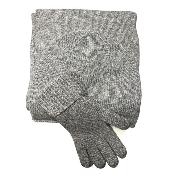 COS 3 Piece Hat, Scrarf & Glove Set Ribbed Cashmere - Picture 1 of 7